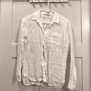 Muji White 100% Linen Shirt Size M Brand New